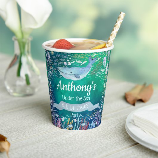 Gobelets En Papier Sous la mer Tout âge Anniversaire (Insitu)
