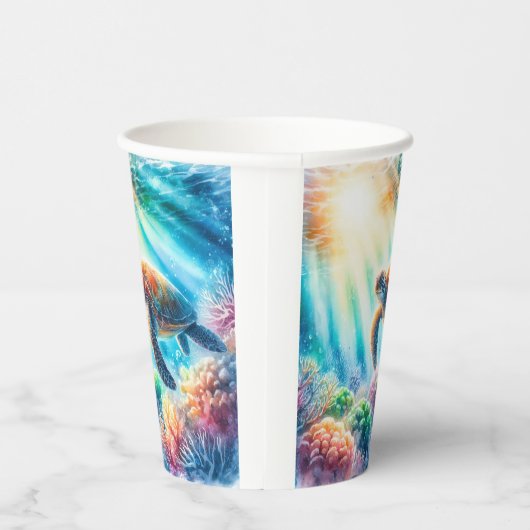 Gobelets En Papier Sous la tortue de mer (Droite)