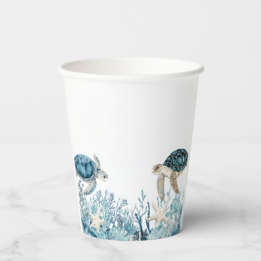 Gobelets En Papier Sous l'Ahoy bleu mer C'est un Baby shower garçon (Verso)