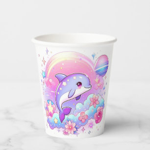 Gobelets En Papier Sous le Baby shower majestueux des dauphins de la