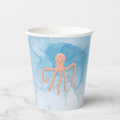 Gobelets En Papier Sous les tasses de mer | Octopus (Recto)