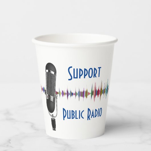 Gobelets En Papier Soutenez la radio publique (Recto)