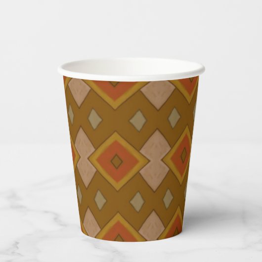 Gobelets En Papier Southwestern Rustic Diamond Pattern (Verso)