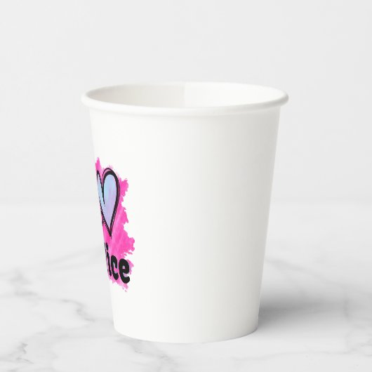 Gobelets En Papier Soyez de beaux coeurs aquarelles (Gauche)