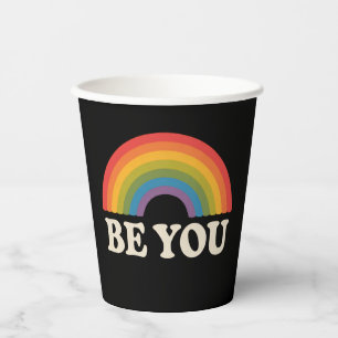 Gobelets En Papier Soyez Vous Fierté Gay Lesbienne LGBTQ Allié Arc-en