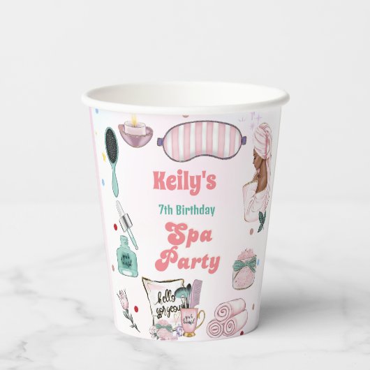 Gobelets En Papier Spa Anniversaire Pamper Party Anniversaire (Verso)