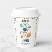 Gobelets En Papier Space Adventure 1er anniversaire | Partie spatiale (Recto)