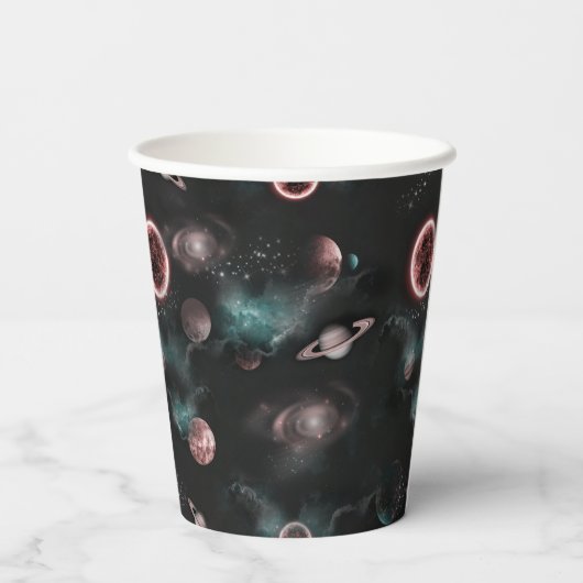 Gobelets En Papier Space Pattern (Verso)