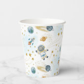 Gobelets En Papier Space Rocket Ship Astronaut Stars Pattern (Verso)