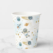 Gobelets En Papier Space Rocket Ship Astronaut Stars Pattern (Recto)