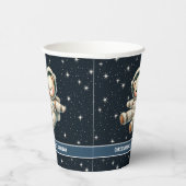 Gobelets En Papier Space Teddy Bear Astronaut Baby Boy Birthday Cups (Droite)