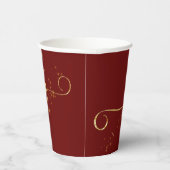 Gobelets En Papier Sparkly Faux Gold Flake Joyeux Noël en rouge (Droite)