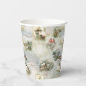 Gobelets En Papier Sparkly Rustic Christmas Winter Scènes Collage (Verso)