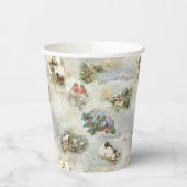 Gobelets En Papier Sparkly Rustic Christmas Winter Scènes Collage (Gauche)