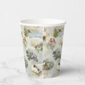 Gobelets En Papier Sparkly Rustic Christmas Winter Scènes Collage (Droite)