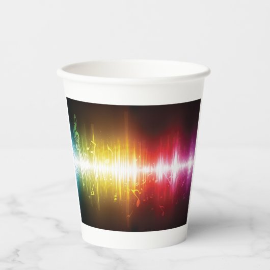 Gobelets En Papier Spectre musical Soundwave Vibrant Audio Visualizer (Recto)