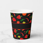 Gobelets En Papier Spicy Chili Pepper Pattern Personalized Party (Verso)