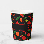 Gobelets En Papier Spicy Chili Pepper Pattern Personalized Party (Droite)