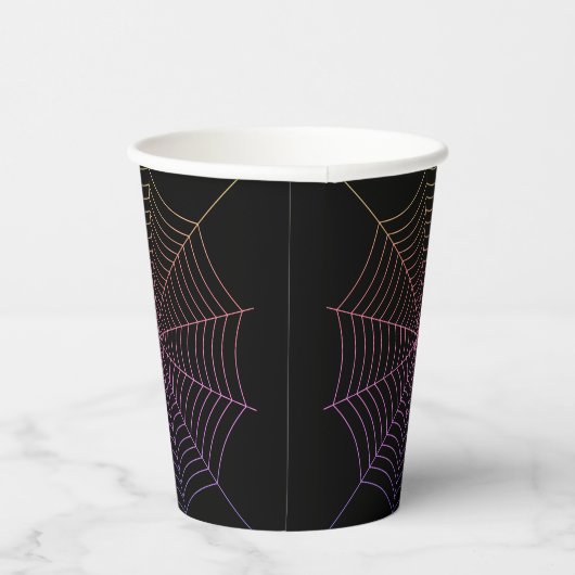Gobelets En Papier Spider web noir violet orange Halloween (Droite)