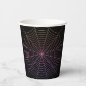 Gobelets En Papier Spider web noir violet orange Halloween (Recto)