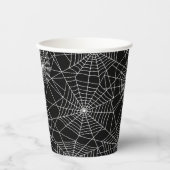 Gobelets En Papier Spiderweb Halloween noir et blanc (Recto)