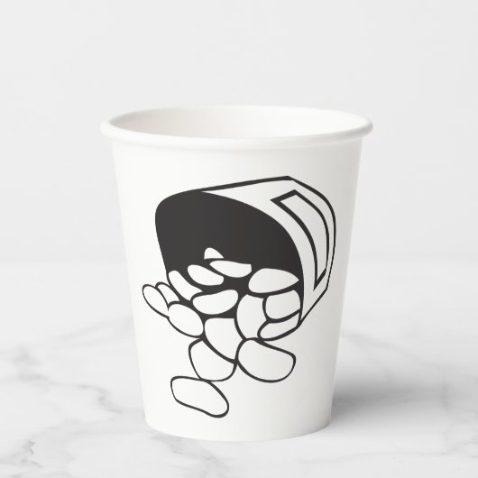 Gobelets En Papier Spilled Beans Black and White Outline (Recto)