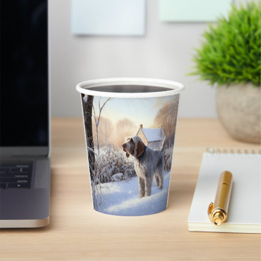 Gobelets En Papier Spinone Italiano Laisser Neige Noël (Insitu)