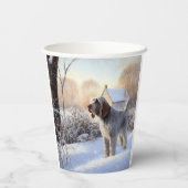 Gobelets En Papier Spinone Italiano Laisser Neige Noël (Verso)