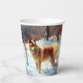 Gobelets En Papier Spitz Finlandais Laisser Neige Noël (Verso)