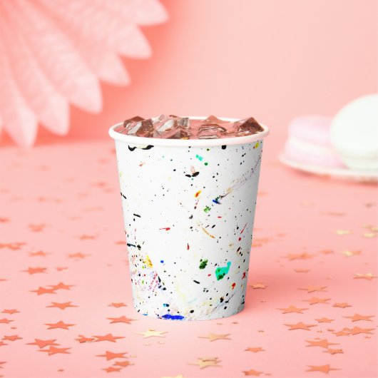 Gobelets En Papier Splashes de peinture art Abstrait (Insitu)