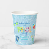Gobelets En Papier Splish Splash Boys Anniversaire Piscine Party (Verso)
