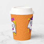 Gobelets En Papier Spooky Ghost Halloween Cups - orange (Gauche)