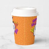 Gobelets En Papier Spooky Ghost Halloween Cups - orange (Droite)