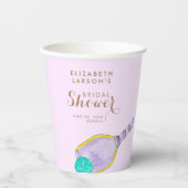 Gobelets En Papier Sports Aquarelle Pickleball Thématique Mariée (Recto)