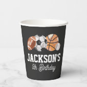 Gobelets En Papier Sports modernes fête d'anniversaire (Verso)