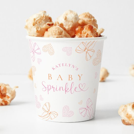 Gobelets En Papier Sprinkle Ribbon Baby Shower Paper Cups