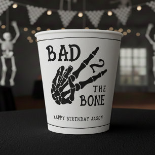 Gobelets En Papier Squelette Bad 2 the Bone fête de 2e anniversaire