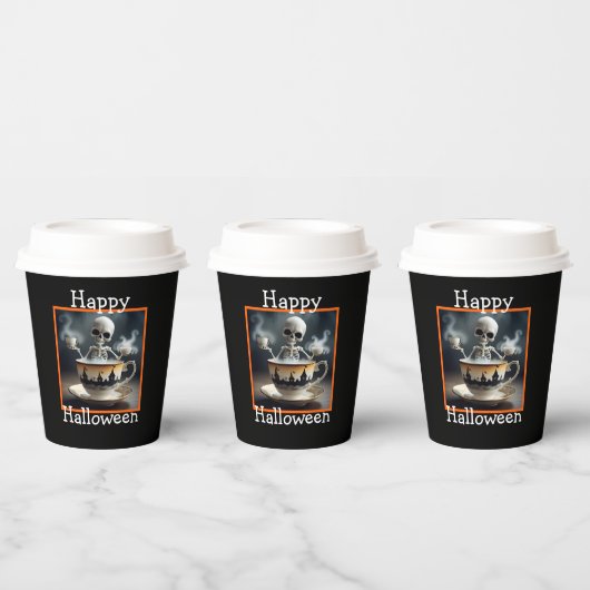 Gobelets En Papier Squelette dans une tasse Halloween (Multi)