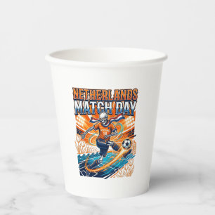 Gobelets En Papier Squelette de frappeur de jour de match des Pays-Ba