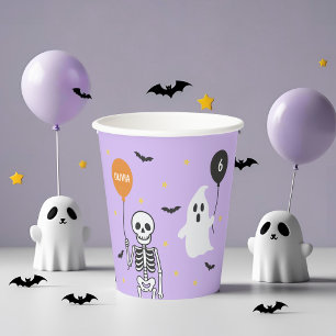 Gobelets En Papier Squelette éffrayant et Fantôme Halloween Anniversa