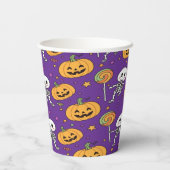 Gobelets En Papier Squelette mignon pour s'amuser à Halloween (Verso)