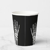 Gobelets En Papier Squelette Os À Main Sur Halloween Noir (Droite)