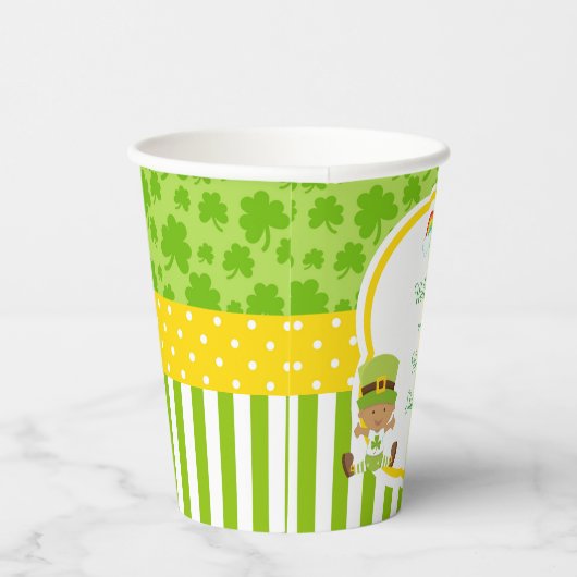 Gobelets En Papier St Patrick's Day African American Boy Baby shower (Droite)