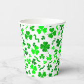 Gobelets En Papier St Patrick's Day Lucky Shamrocks Confetti Pattern (Verso)