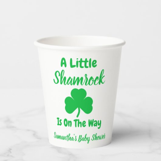 Gobelets En Papier St Patrick's Day, petit Shamrock (Recto)
