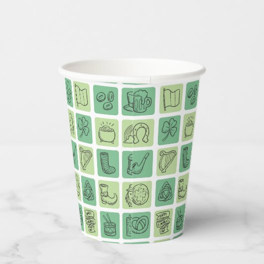 Gobelets En Papier St. Patrick's Hand Drawn Icons ID635 (Droite)