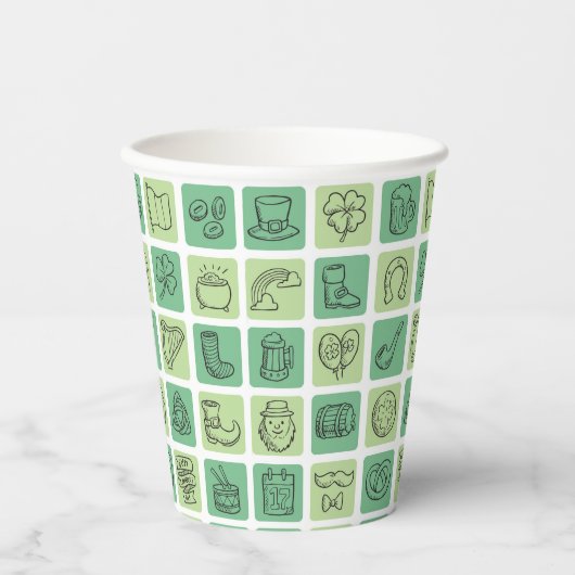 Gobelets En Papier St. Patrick's Hand Drawn Icons ID635 (Recto)