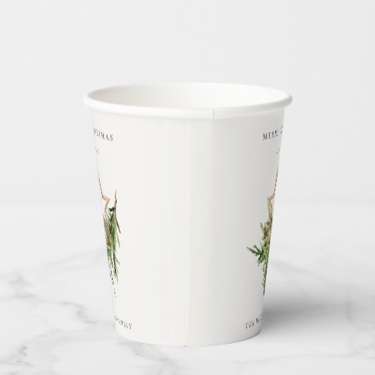 Gobelets En Papier Star Orament Pine Branch Faune Joyeux Noël (Droite)