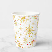 Gobelets En Papier Starburst rétro atomique mi-siècle Mood Rouge & Or (Gauche)