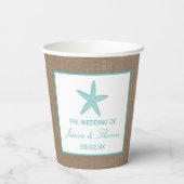 Gobelets En Papier Starfish Turquoise Burlap Beach Wedding Collection (Verso)